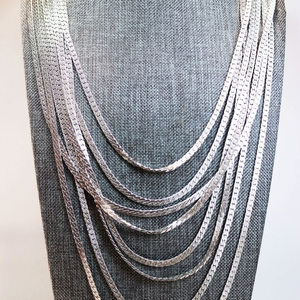 VINTAGE 1980s MONET MULTISTRAND NECKLACE *signed*